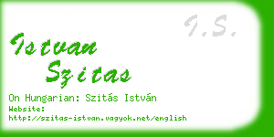 istvan szitas business card