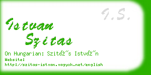 istvan szitas business card